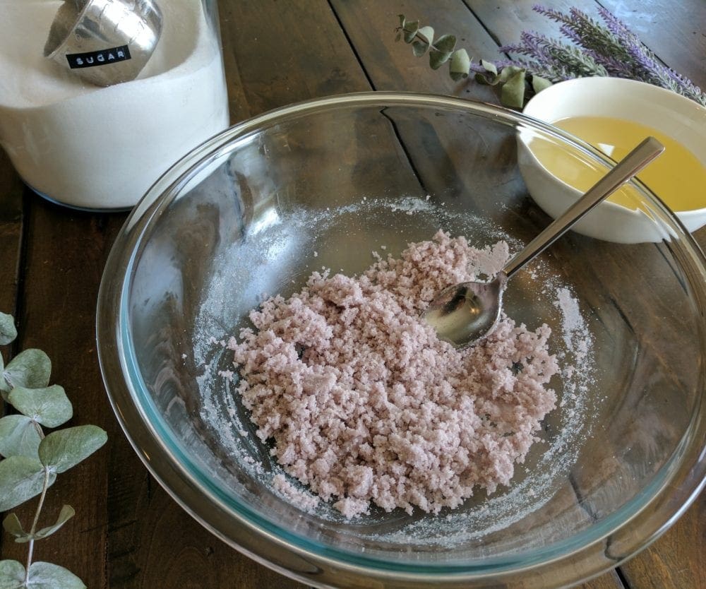 DIY Sugar Scrub after finishing mixing