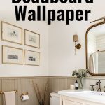 DIY Bead board walls: beadboard wallpaper bathroom makeover