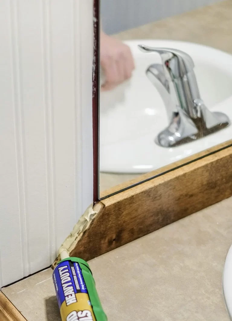 How to Add a DIY Wood Frame to a Bathroom Mirror