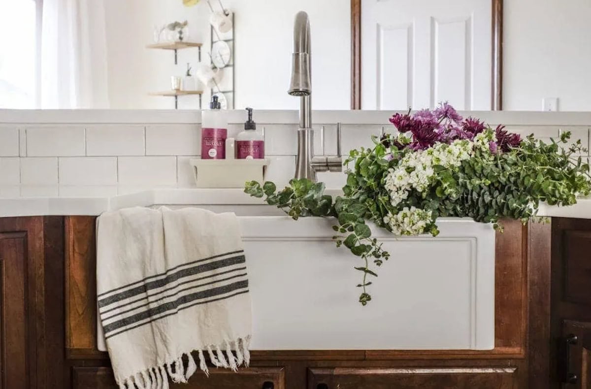 sink close up in Budget Kitchen Makeover For Under 10k before and after