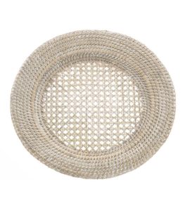 coastal style round rattan charger plate