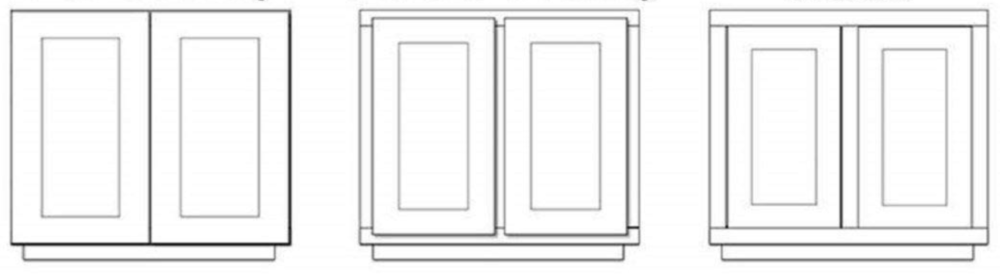 a front view of different cabinet door styles