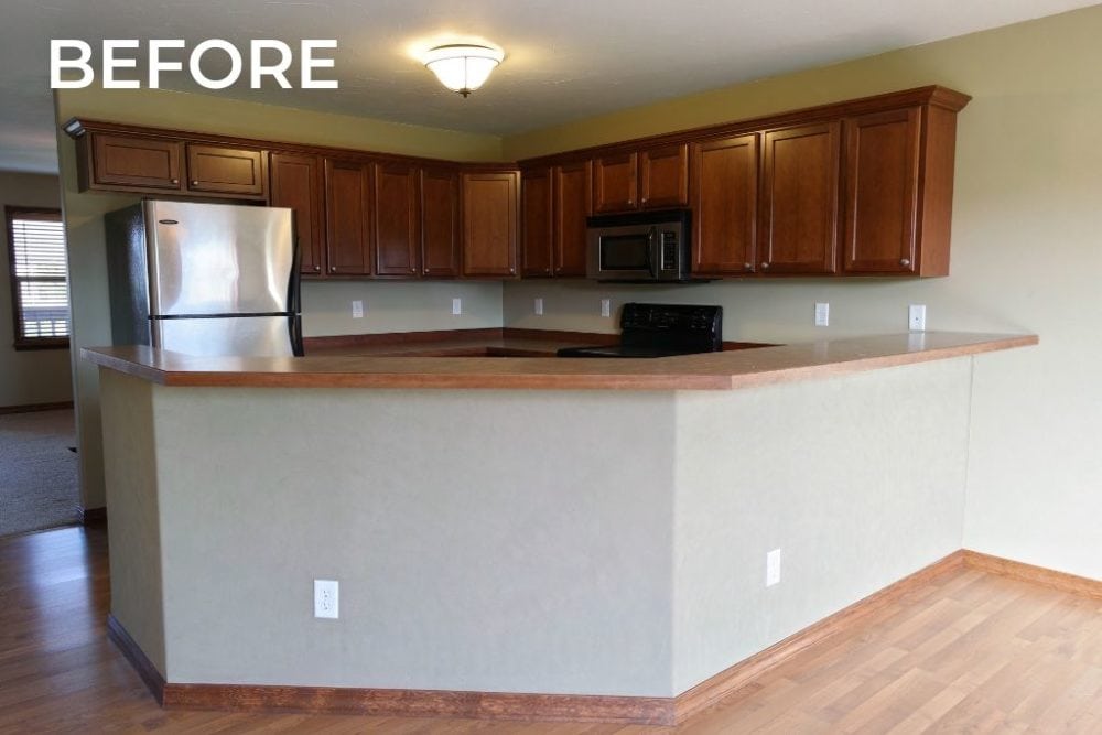 basic kitchen before a remodel