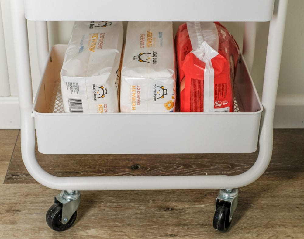 third tier of the three tier baby organization utility cart