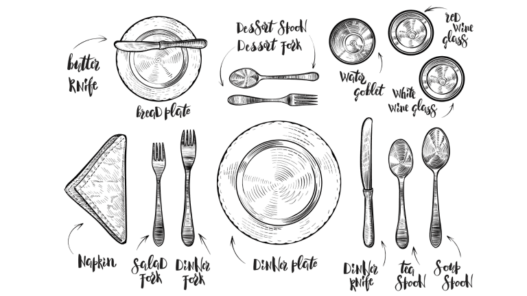 Table setting diagram