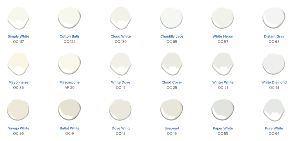 Benjamin Moore White Paint Colors