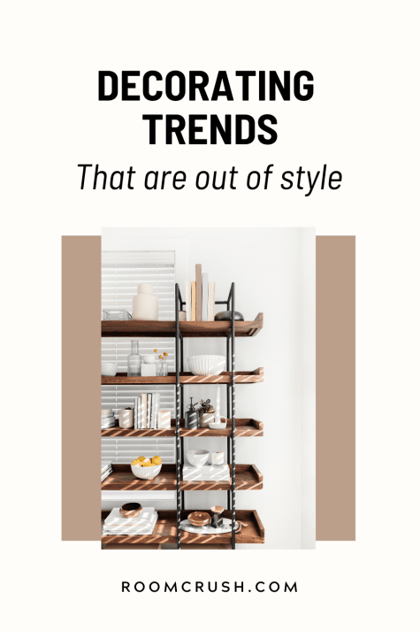 Overly crowded shelf showing furniture trends that are out of style