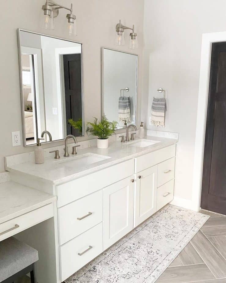 Bathroom painted with Agreeable Gray by Sherwin-Williams