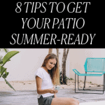 woman sitting by pool thinking about 8 ways to get your outdoor space ready for summer