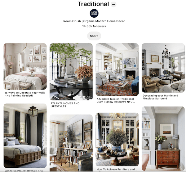 traditional design inspiration pinterest board