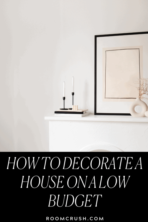 Candleholders and wall art showing how to decorate a house on a low budget