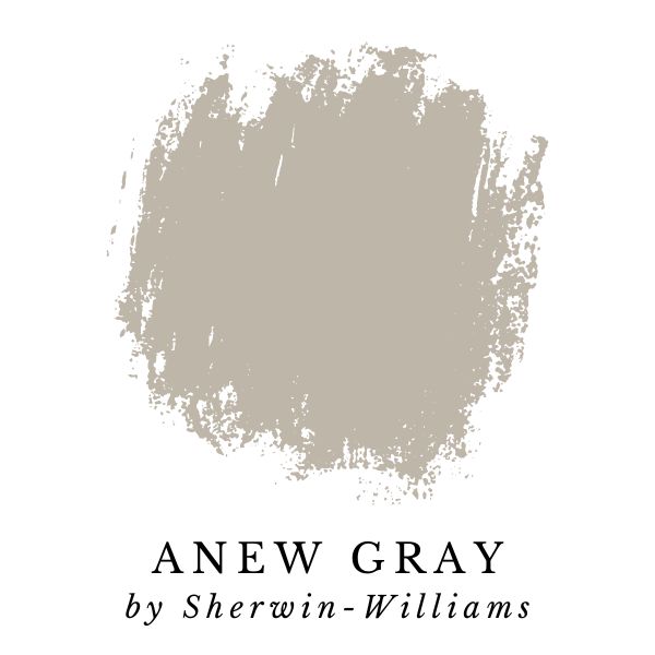 Anew Gray by Sherwin-Williams paint color splotch