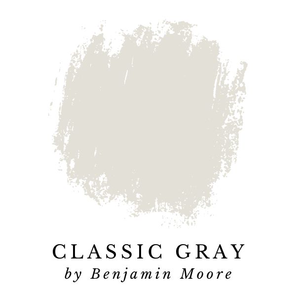 Classic Gray by Benjamin Moore paint color splotch