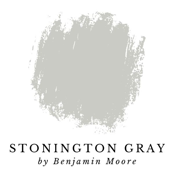 Stonington Gray by Benjamin Moore paint color splotch