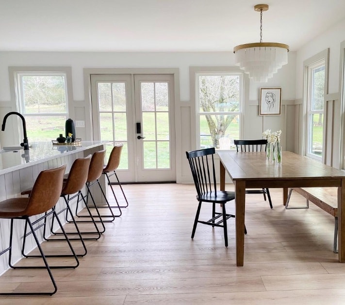 dining room with Agreeable Gray trim