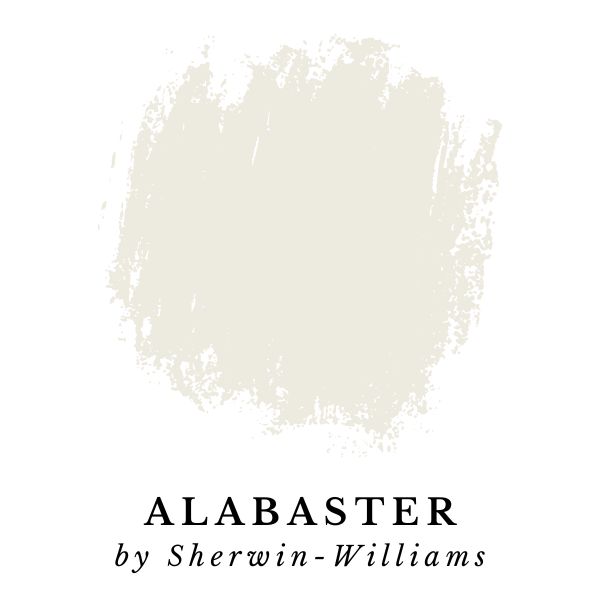 Alabaster by Sherwin-Williams paint color splotch