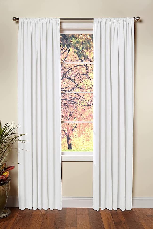 bright white curtains 