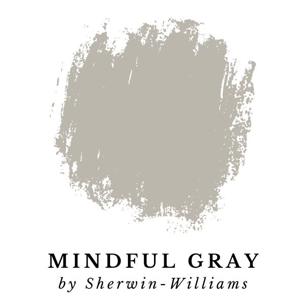 Mindful Gray by Sherwin-Williams paint color splotch