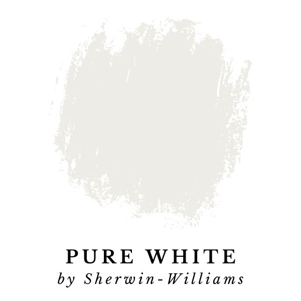 Pure White by Sherwin-Williams paint color splotch