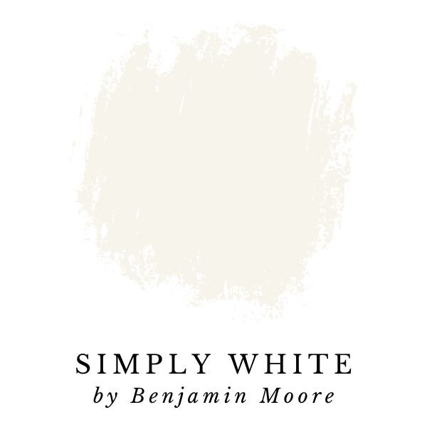 Simply White by Benjamin Moore paint color splotch