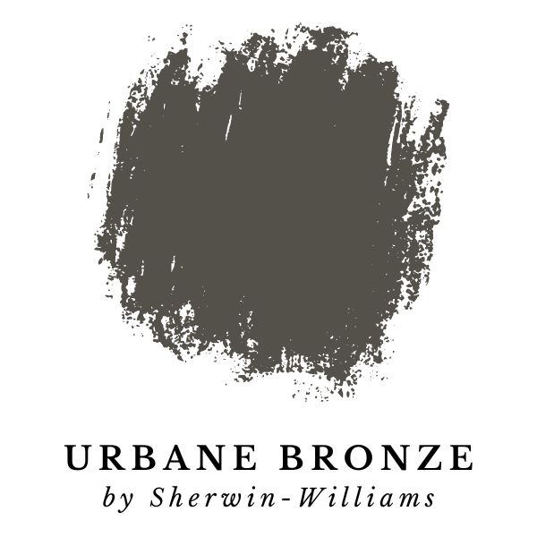 Urbane Bronze by Sherwin-Williams paint color splotch