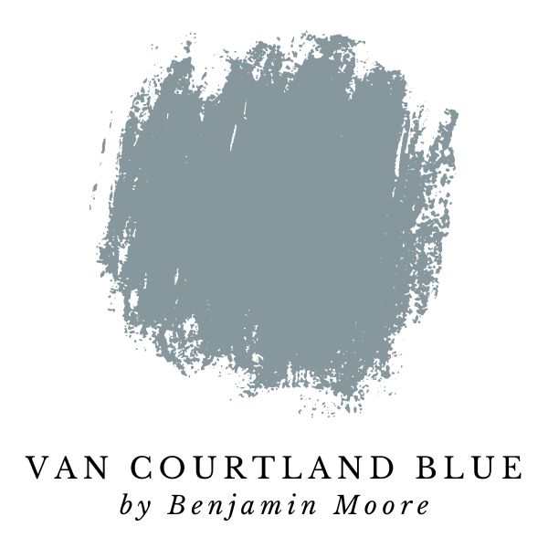 Van Courtland Blue by Benjamin Moore paint color splotch