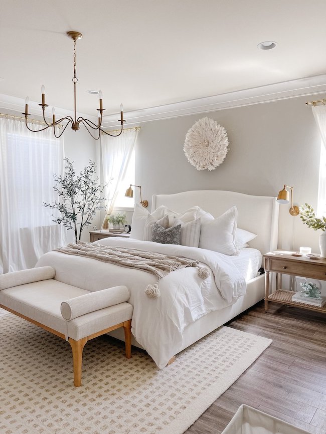 bedroom painted with Agreeable Gray by Benjamin Moore