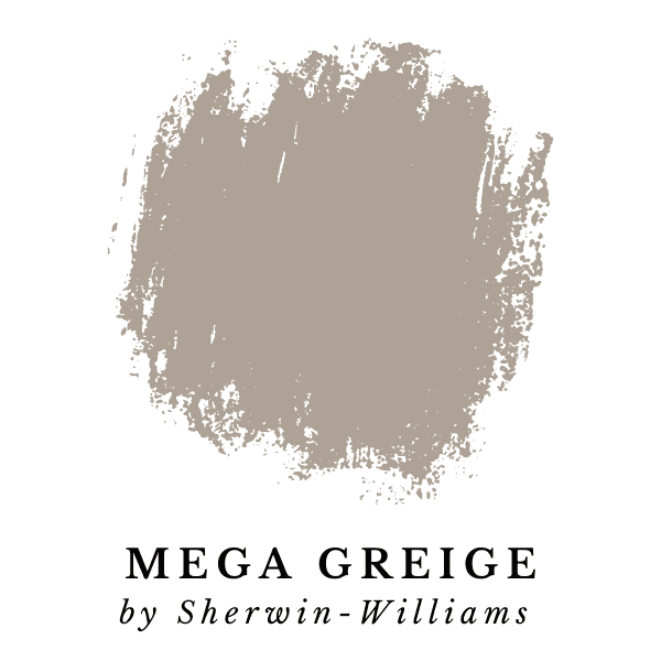 Mega Greige by Sherwin-Williams paint color splotch