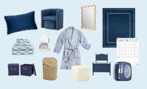 aesthetic blue dorm room decorating ideas_